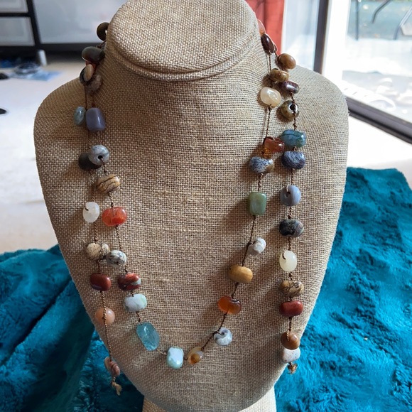 Hand Crafted Jewelry - Handmade Gemstone rope necklace